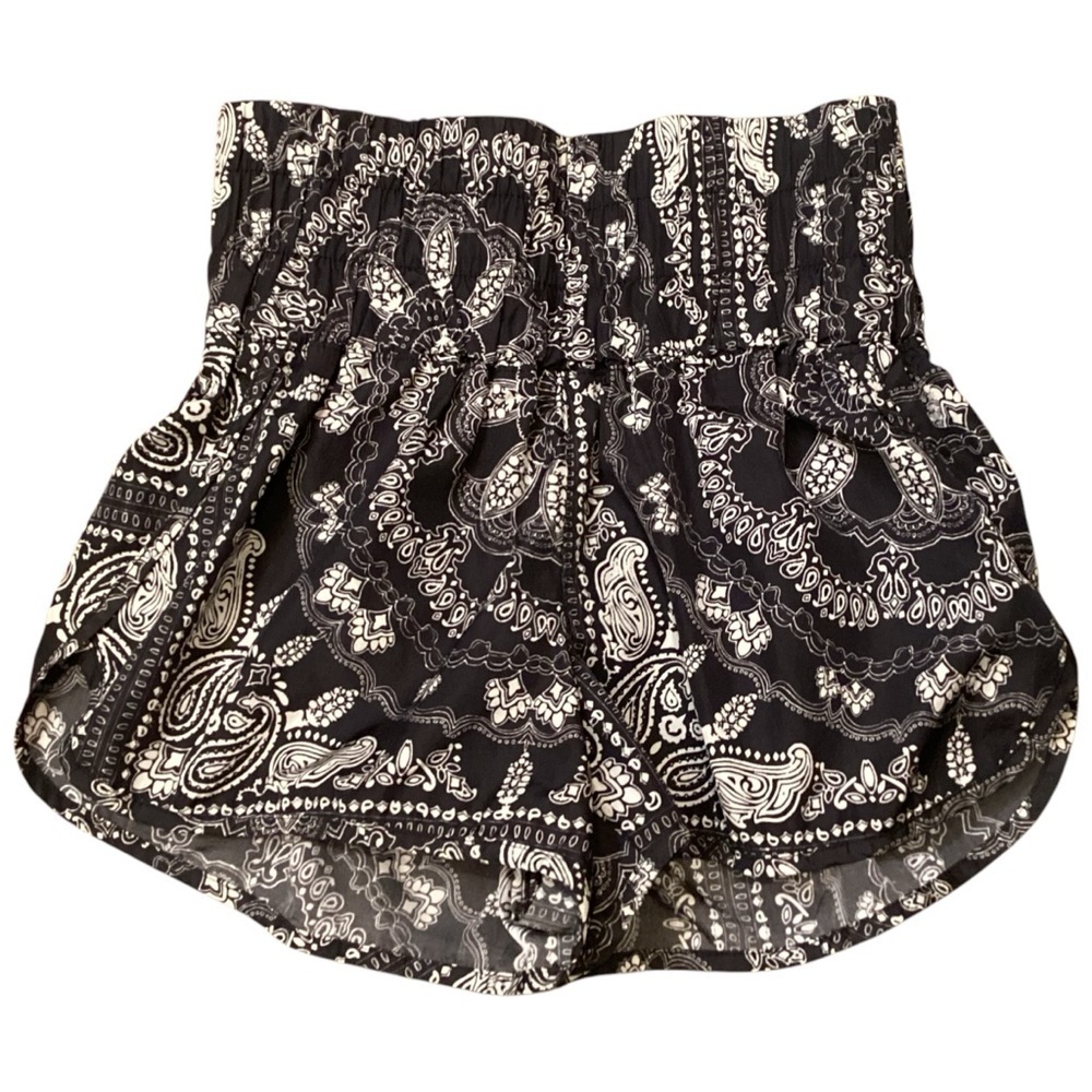 Free People Movement ‘The Way Home’ Printed Shorts Carbon Black Size Small - Picture 2 of 7